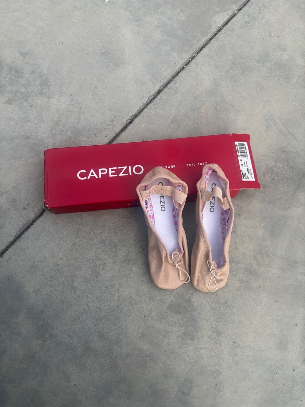 Capezio Nude/Beige Ballet Flats with Elastic Topline